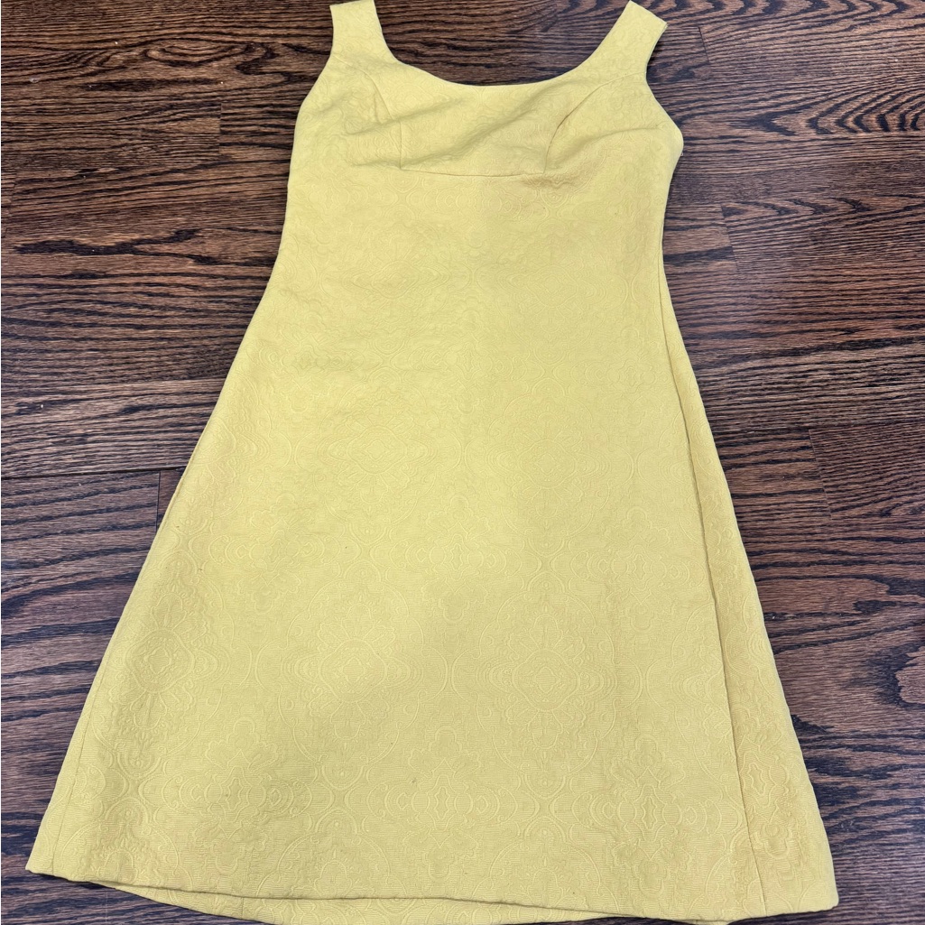 Anthropologie Yellow Textured Midi Dress - Brand: What Comes Around Goes Around